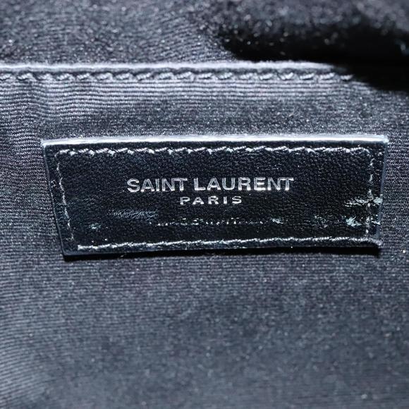 SAINT LAURENT Shoulder Camera Bag Leather Gray Silver Auth ep7783 - Picture 16 of 16